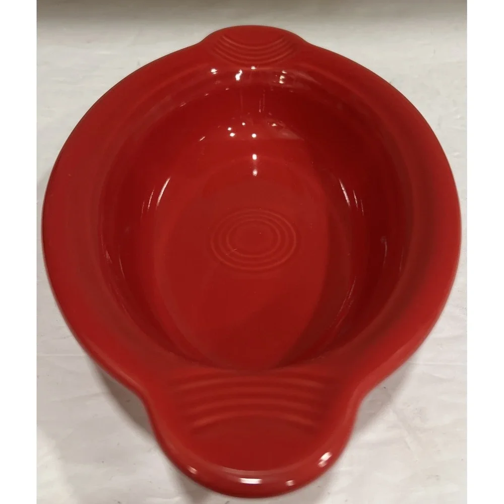 HLC Fiesta Ware Red Oval Au Gratin Baking Dish 9